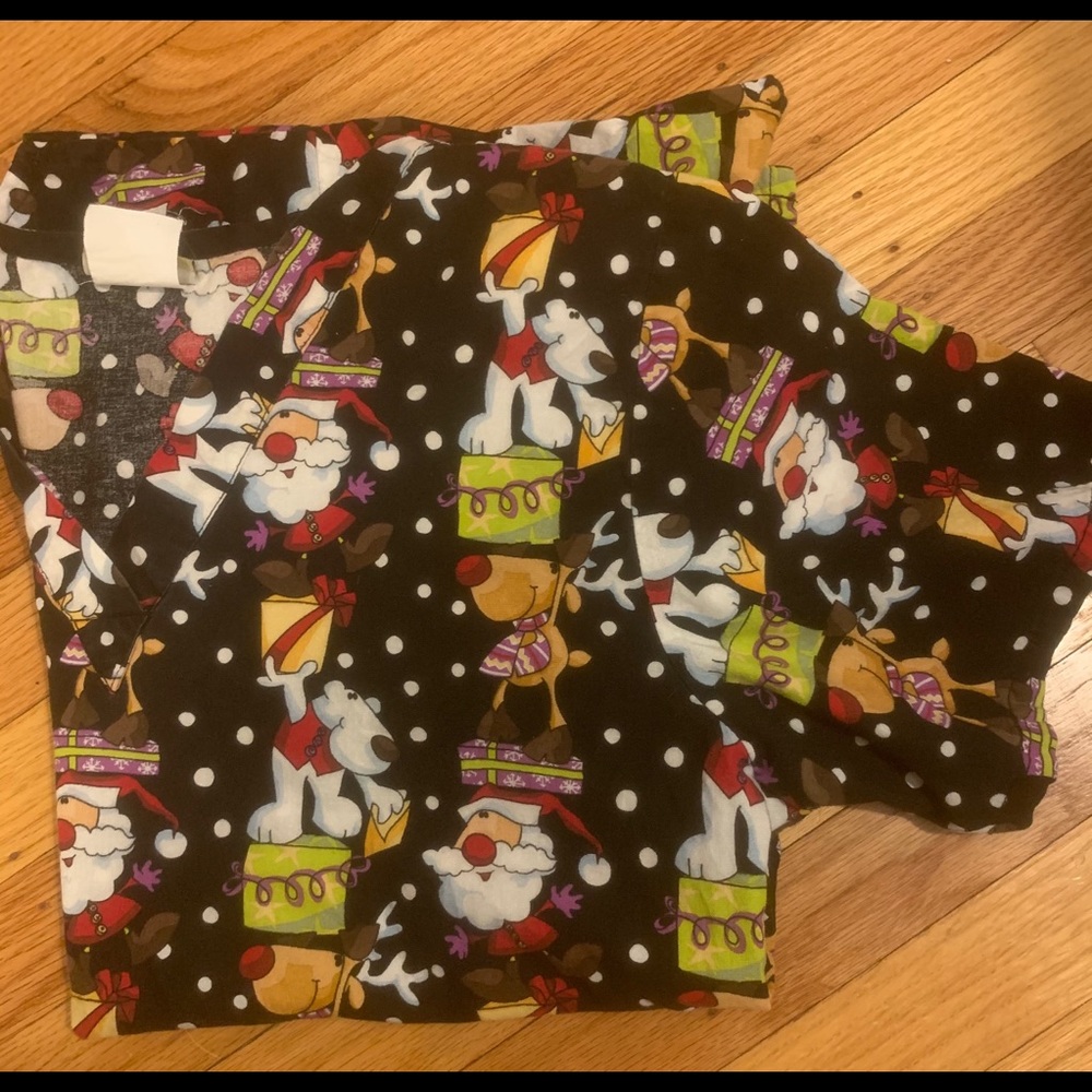 Christmas Holiday print scrub top